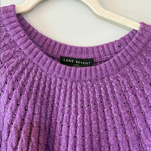 Lane Bryant Purple Cable Knit Sweater - Picture 3 of 6
